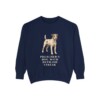 Parson Russell Terrier Humor Sweatshirt, True Navy, front view