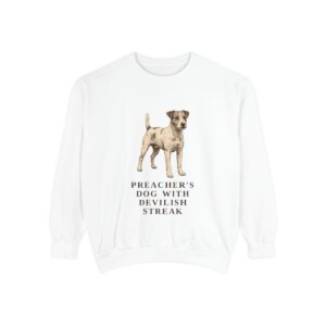 Parson Russell Terrier Humor Sweatshirt, White, front view