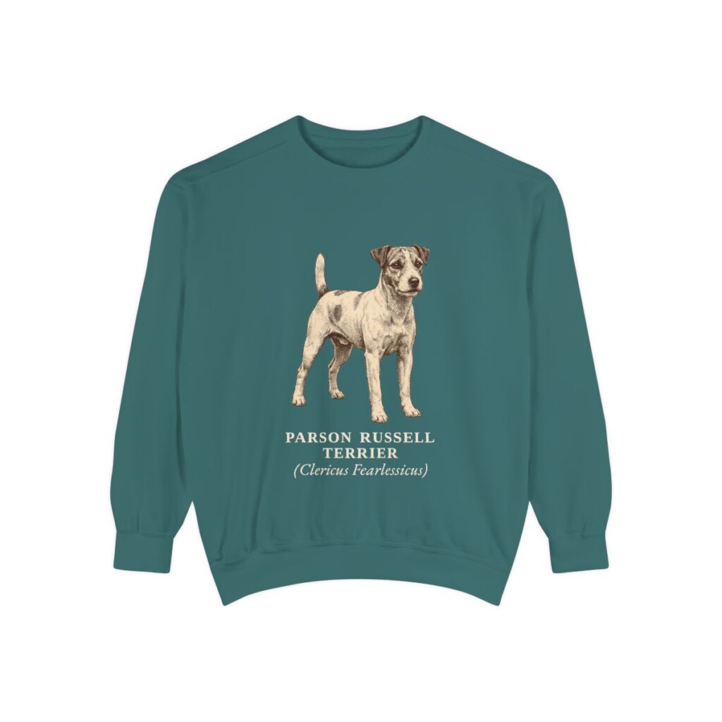 parson-russell-terrier-sweatshirt-latin-blue-spruce Parson Russell Terrier Latin Sweatshirt, Blue Spruce, front view