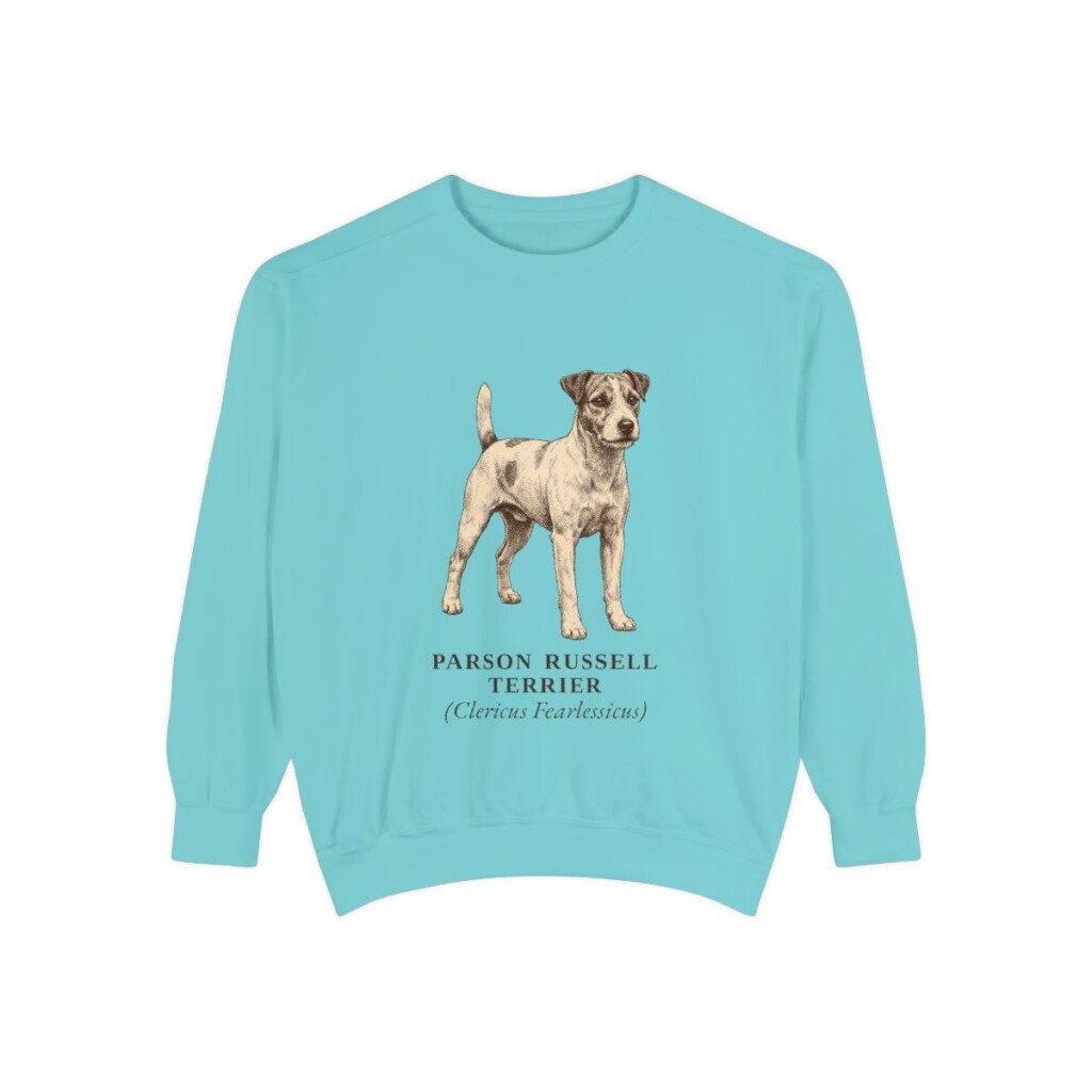 parson-russell-terrier-sweatshirt-latin-chalky-mint Parson Russell Terrier Latin Sweatshirt, Chalky Mint, front view