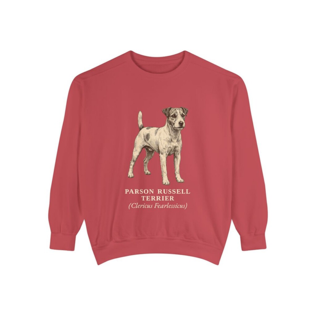 parson-russell-terrier-sweatshirt-latin-crimson Parson Russell Terrier Latin Sweatshirt, Crimson, front view