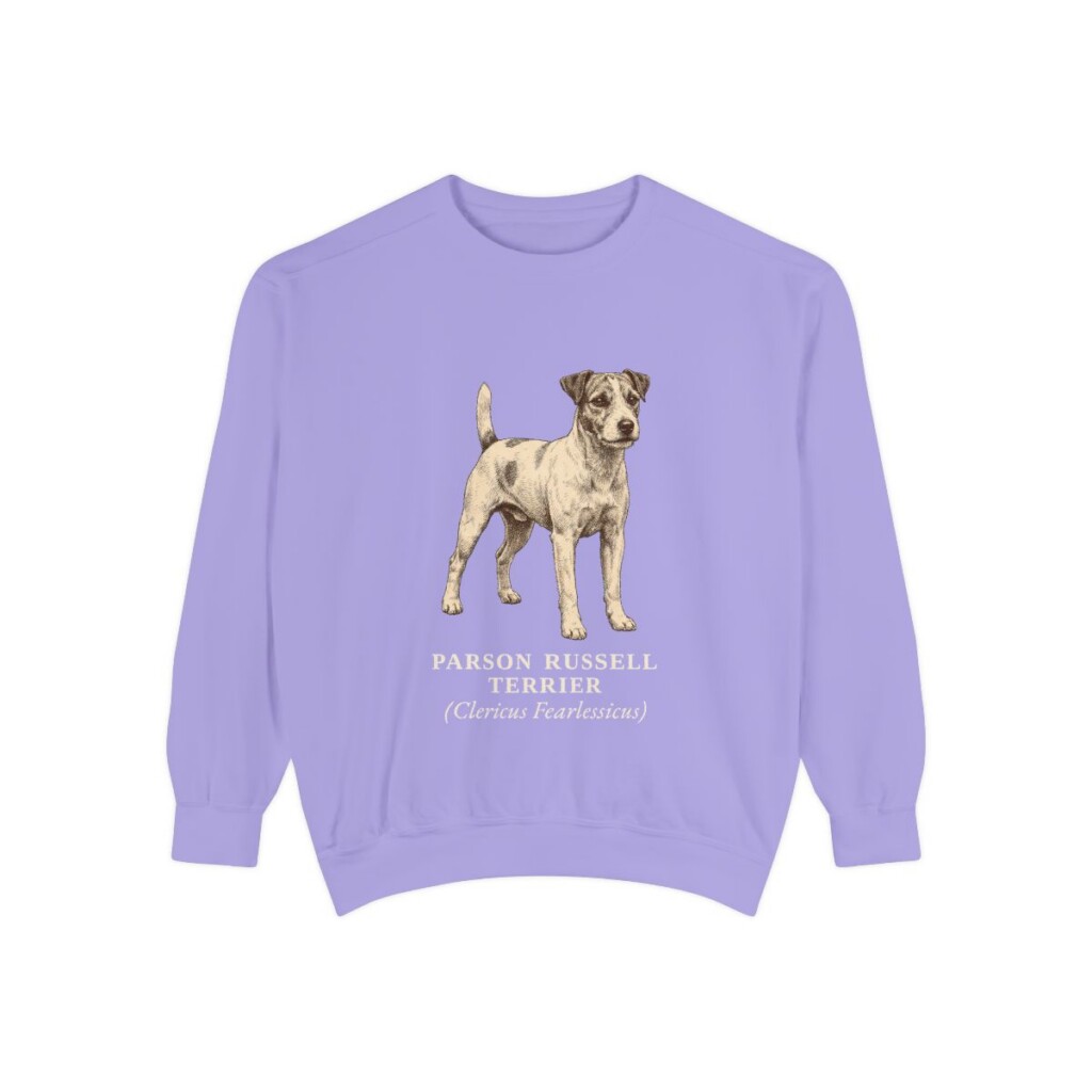 parson-russell-terrier-sweatshirt-latin-violet Parson Russell Terrier Latin Sweatshirt, Violet, front view