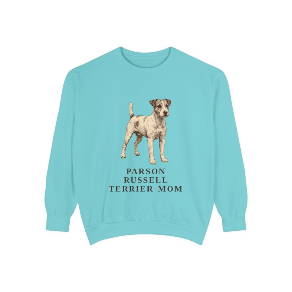 Parson Russell Terrier Mom Sweatshirt, Chalky Mint, front view