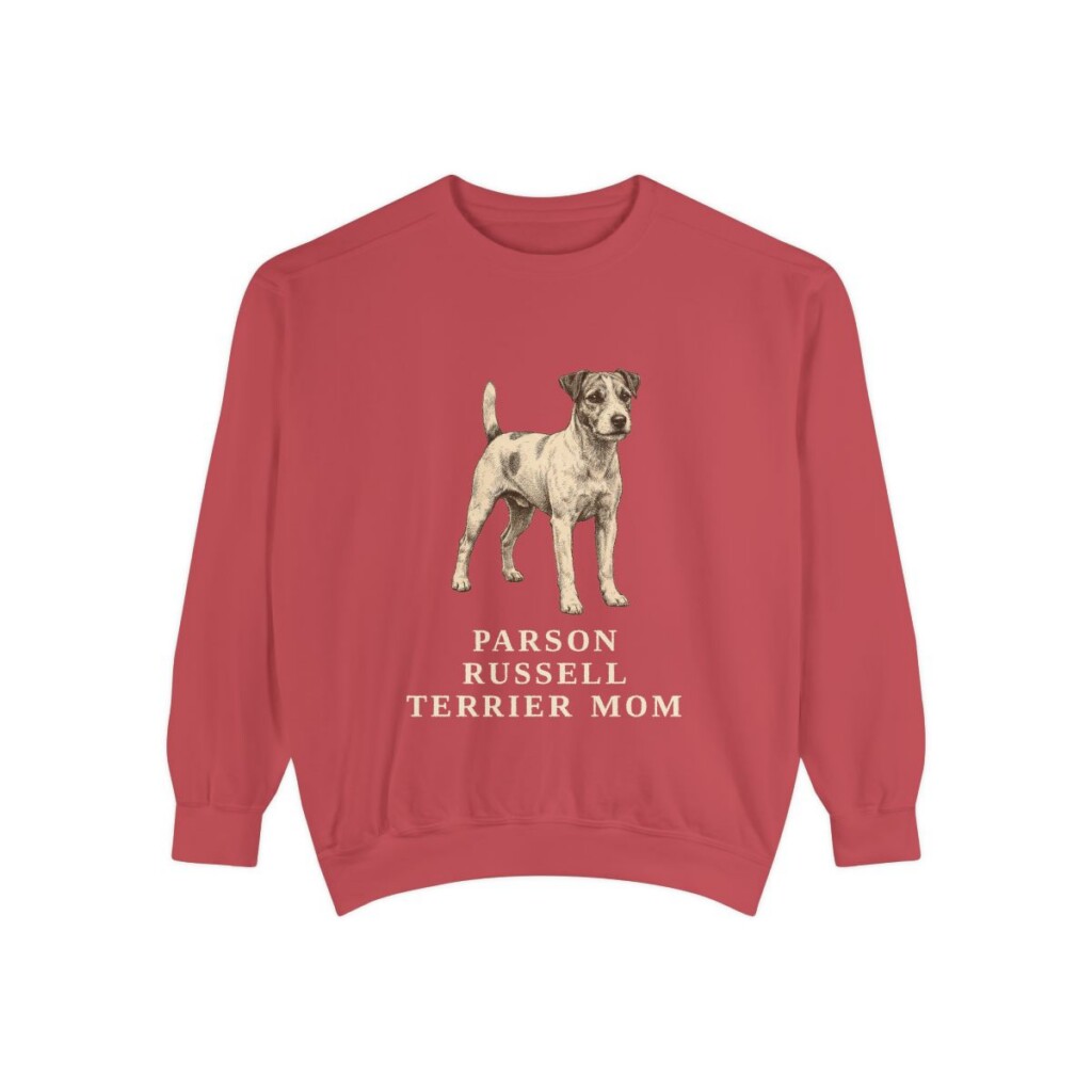 Parson Russell Terrier Mom Sweatshirt, Crimson, front view