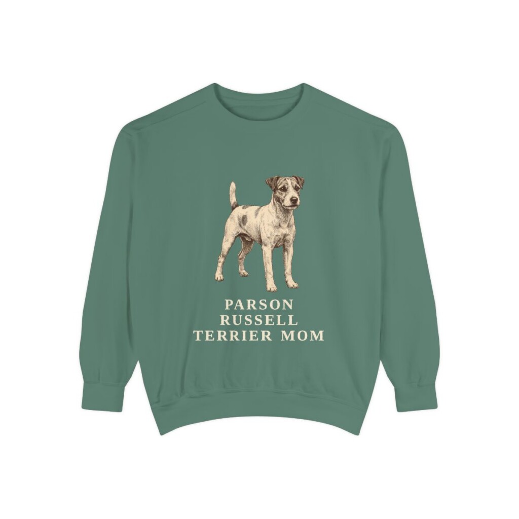 Parson Russell Terrier Mom Sweatshirt, Light Green, front view