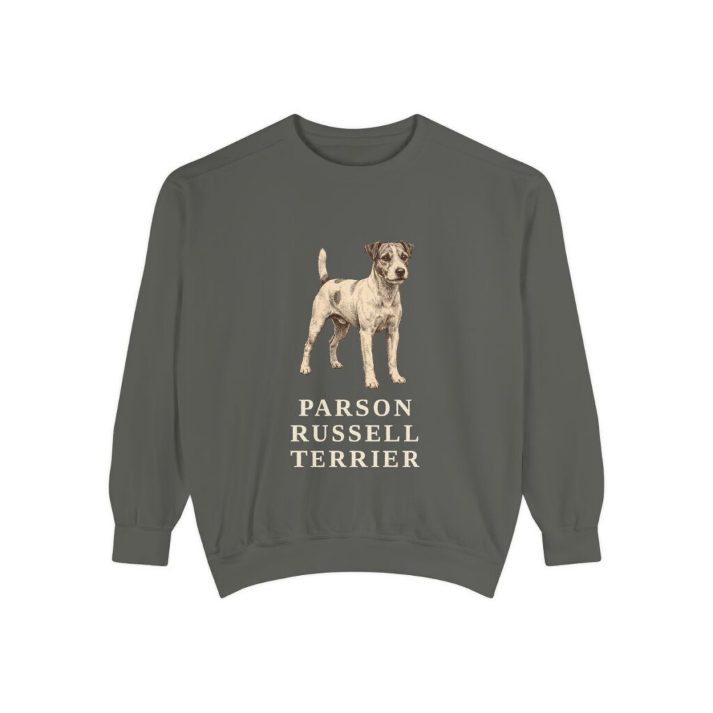 parson-russell-terrier-sweatshirt-pepper Parson Russell Terrier Sweatshirt, Pepper, front view