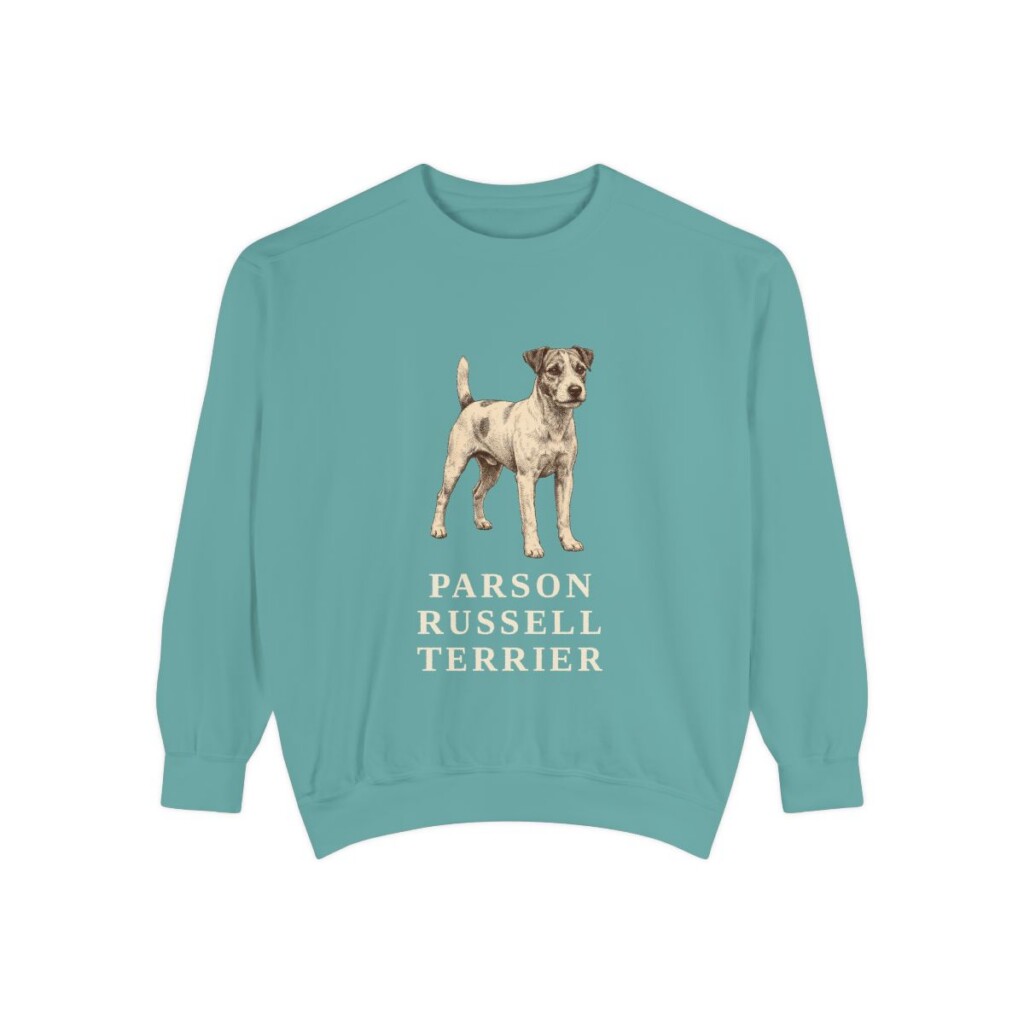 parson-russell-terrier-sweatshirt-seafoam Parson Russell Terrier Sweatshirt, Seafoam, front view