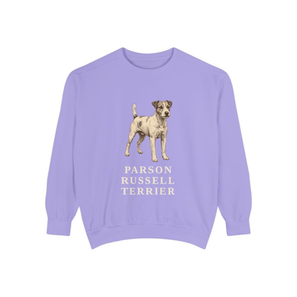 parson-russell-terrier-sweatshirt-violet Parson Russell Terrier Sweatshirt, Violet, front view