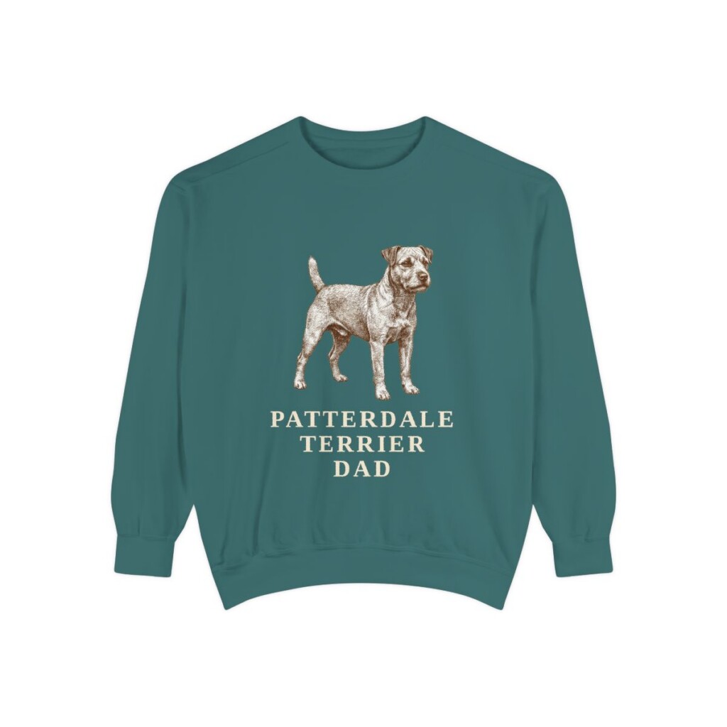 Patterdale Terrier Dad Sweatshirt, Blue Spruce, front view