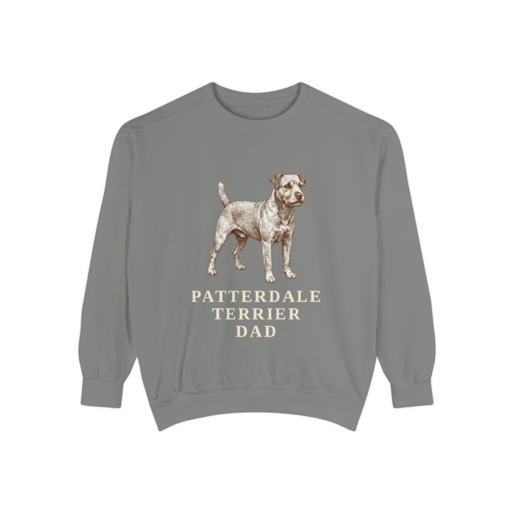 Patterdale Terrier Dad Sweatshirt, Grey, front view