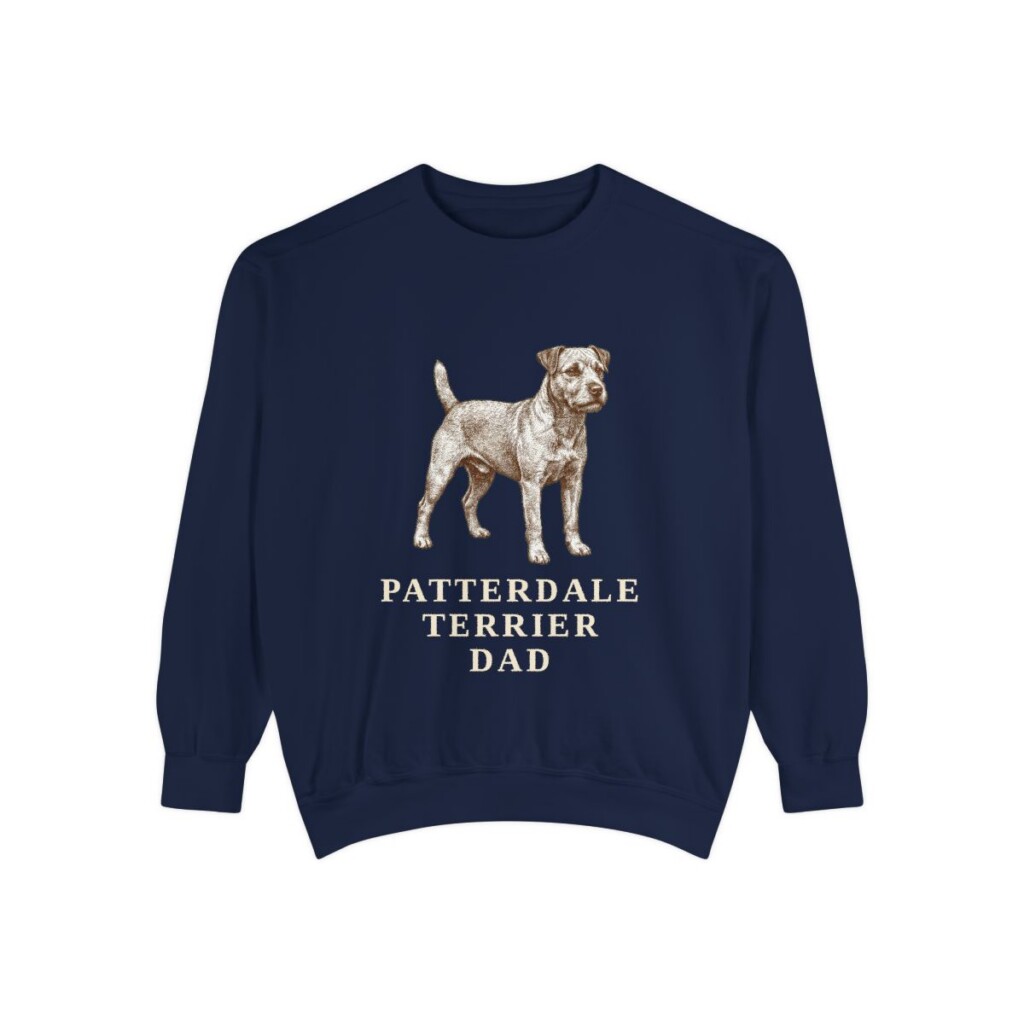 Patterdale Terrier Dad Sweatshirt, True Navy, front view