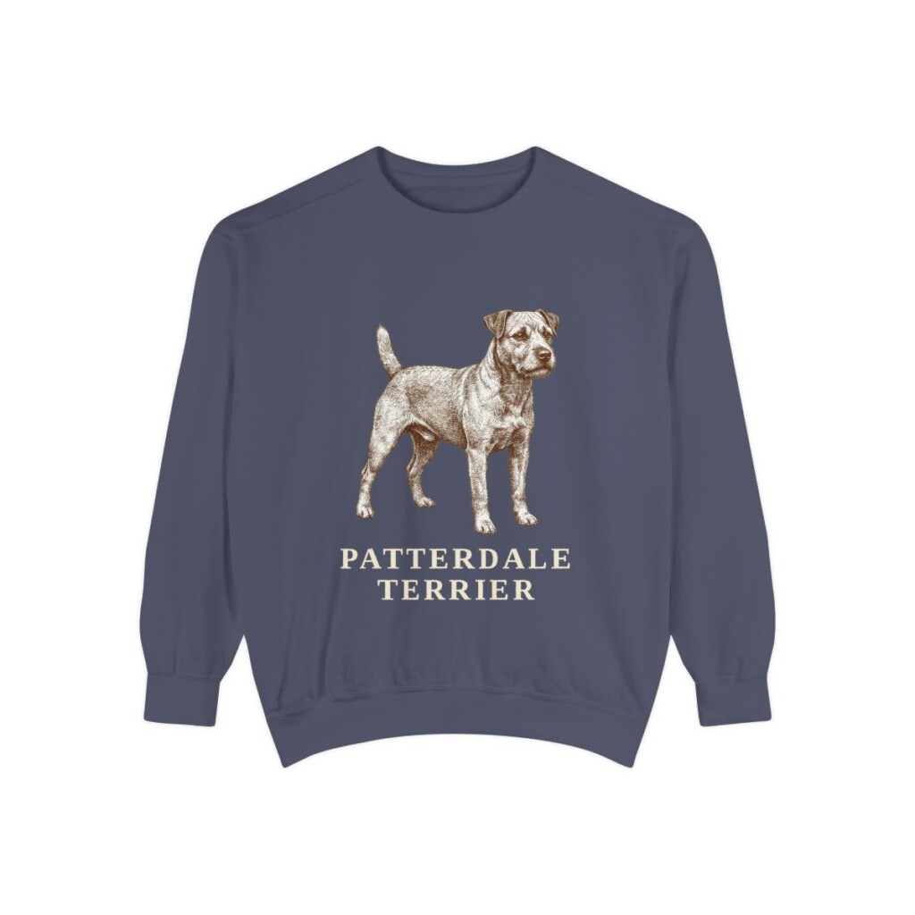 Patterdale Terrier Sweatshirt, Denim, front view