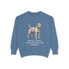 Patterdale Terrier Humor Sweatshirt, Blue Jean, front view