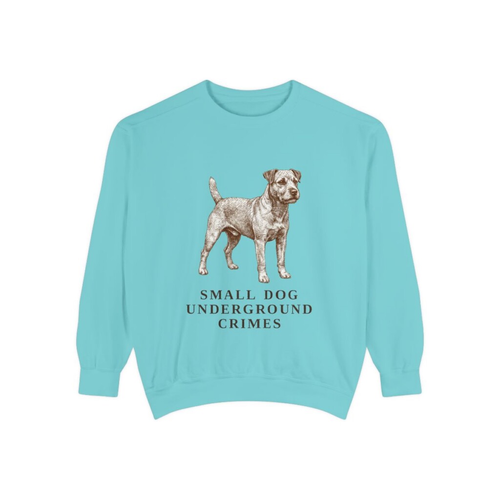 Patterdale Terrier Humor Sweatshirt, Chalky Mint, front view