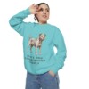 Patterdale Terrier Humor Sweatshirt, Chalky Mint, person 2 context