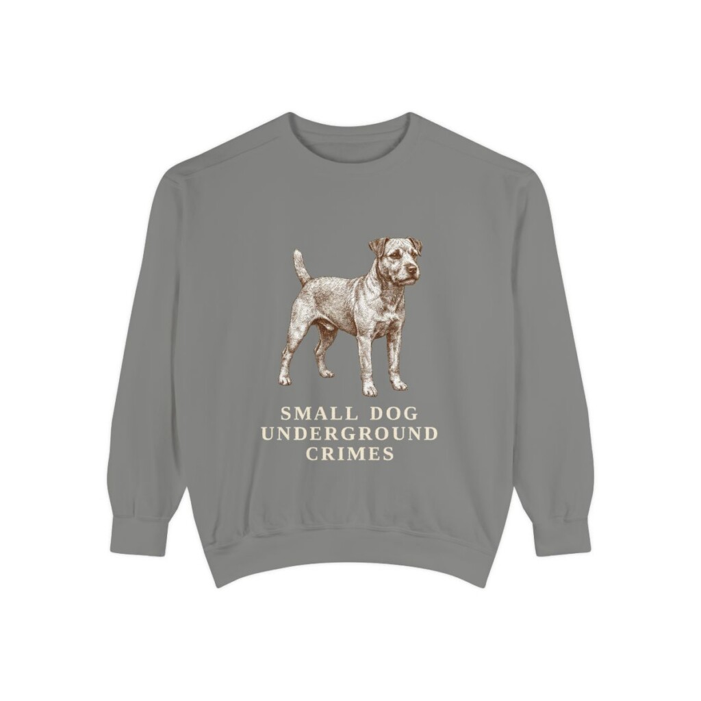 Patterdale Terrier Humor Sweatshirt, Grey, front view