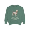 Patterdale Terrier Humor Sweatshirt, Light Green, front view