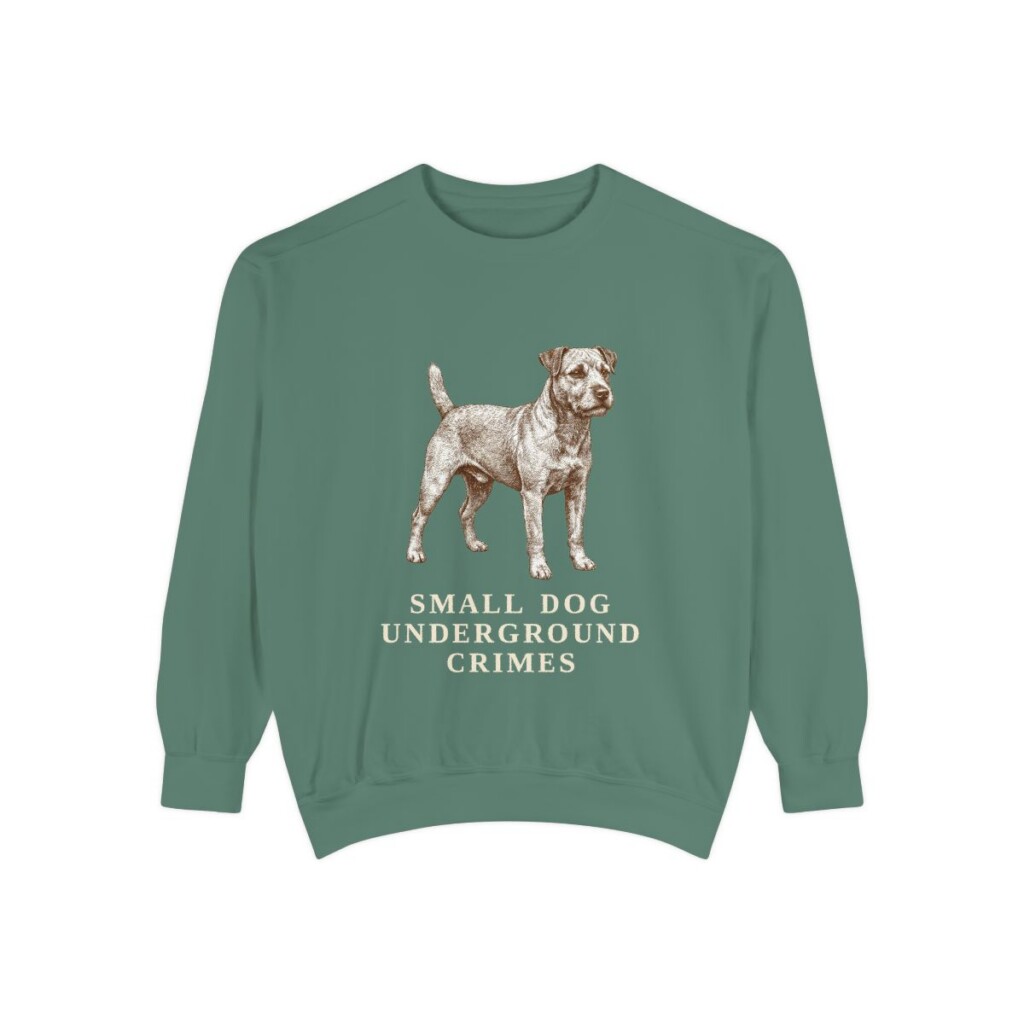 Patterdale Terrier Humor Sweatshirt, Light Green, front view