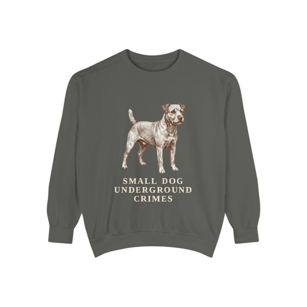 Patterdale Terrier Humor Sweatshirt, Pepper, front view