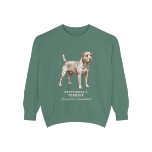 Patterdale Terrier Latin Sweatshirt, Light Green, front view