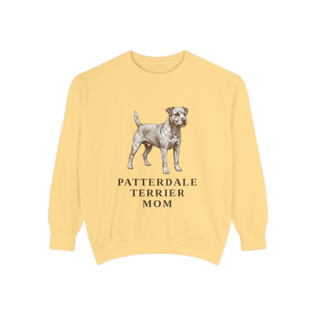 Patterdale Terrier Mom Sweatshirt, Butter, front view