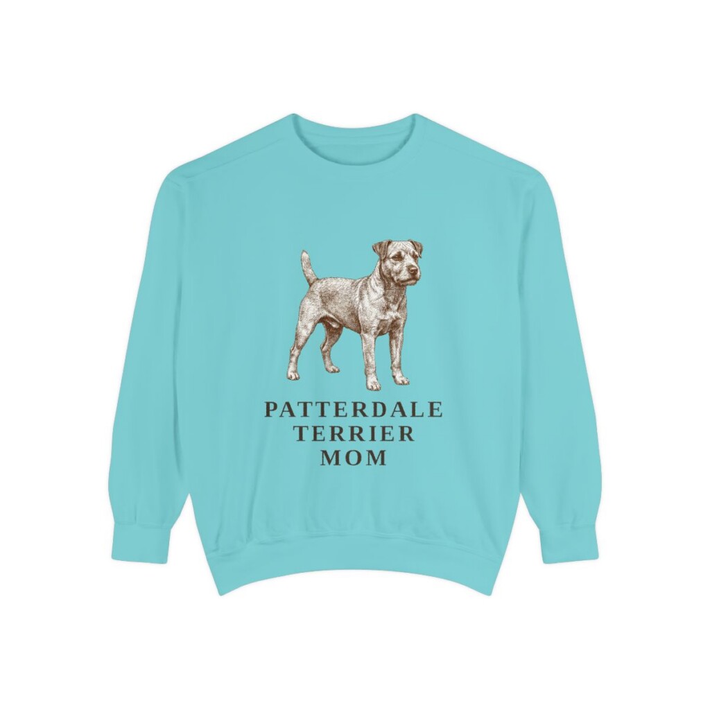 Patterdale Terrier Mom Sweatshirt, Chalky Mint, front view