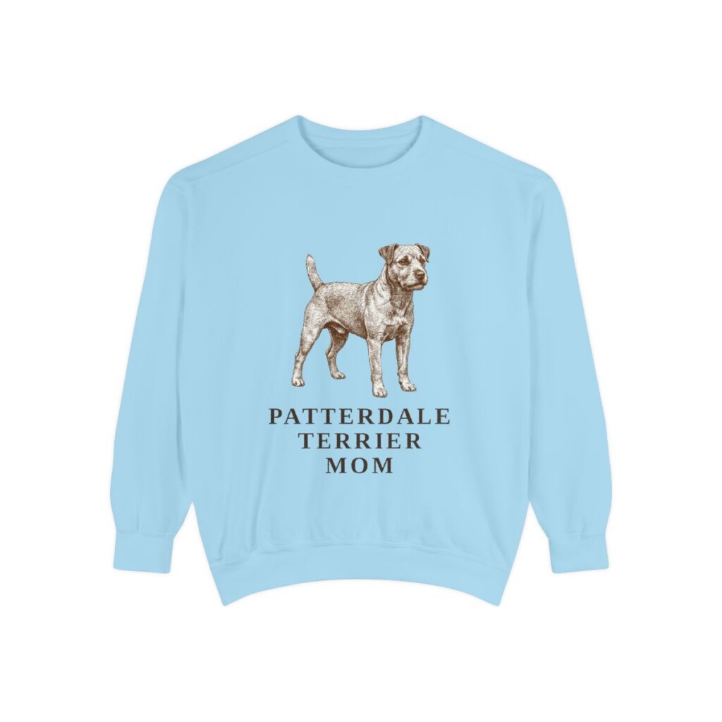 Patterdale Terrier Mom Sweatshirt, Chambray, front view