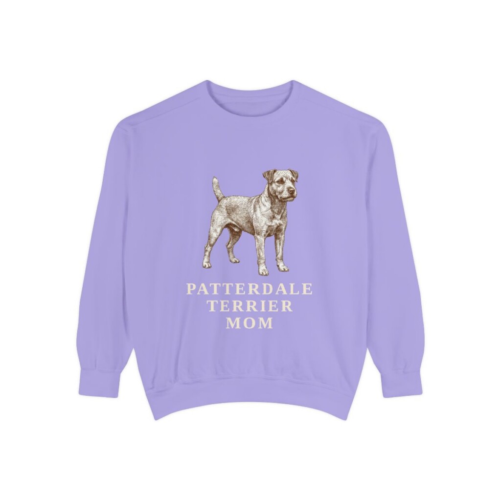 Patterdale Terrier Mom Sweatshirt, Violet, front view