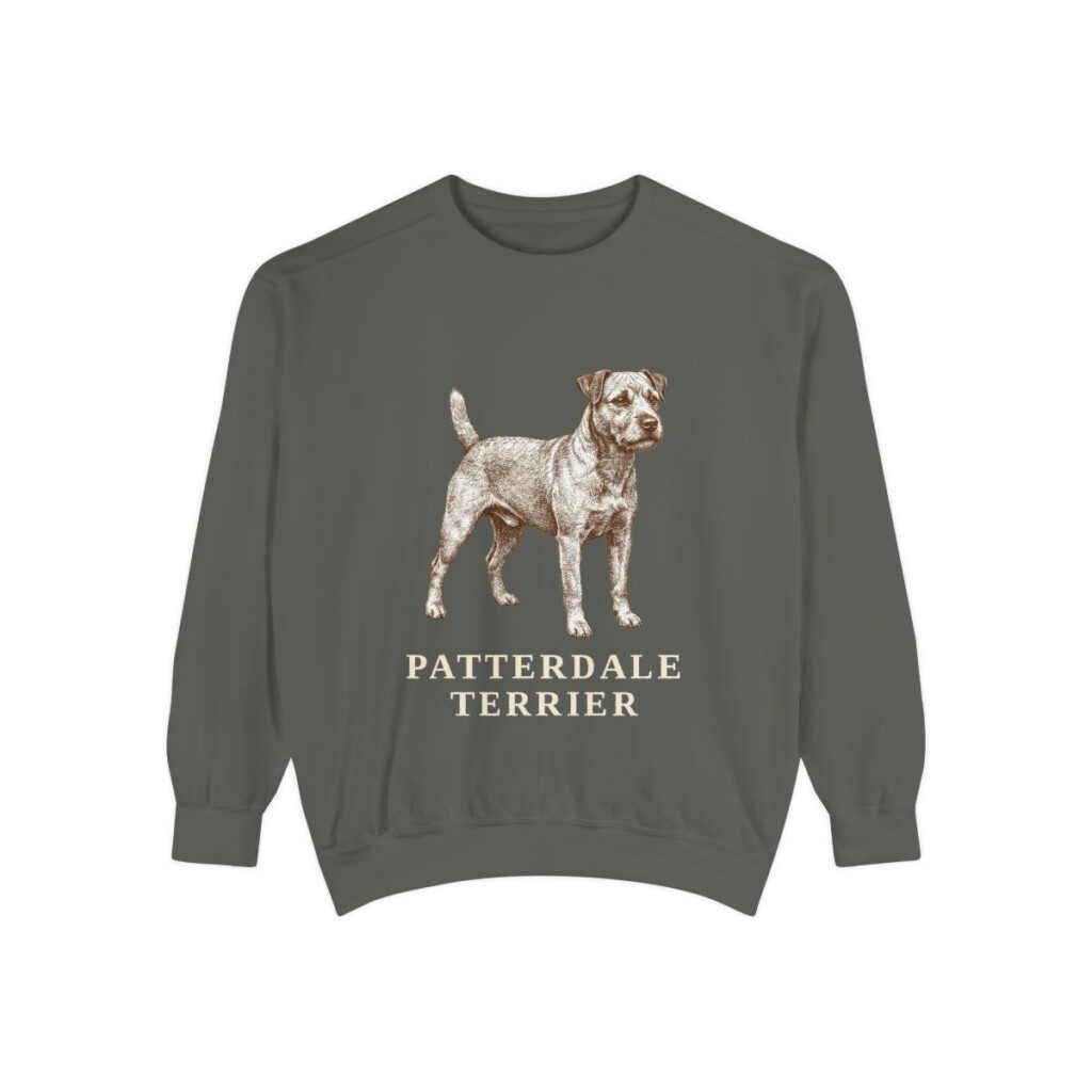 Patterdale Terrier Sweatshirt, Pepper, front view