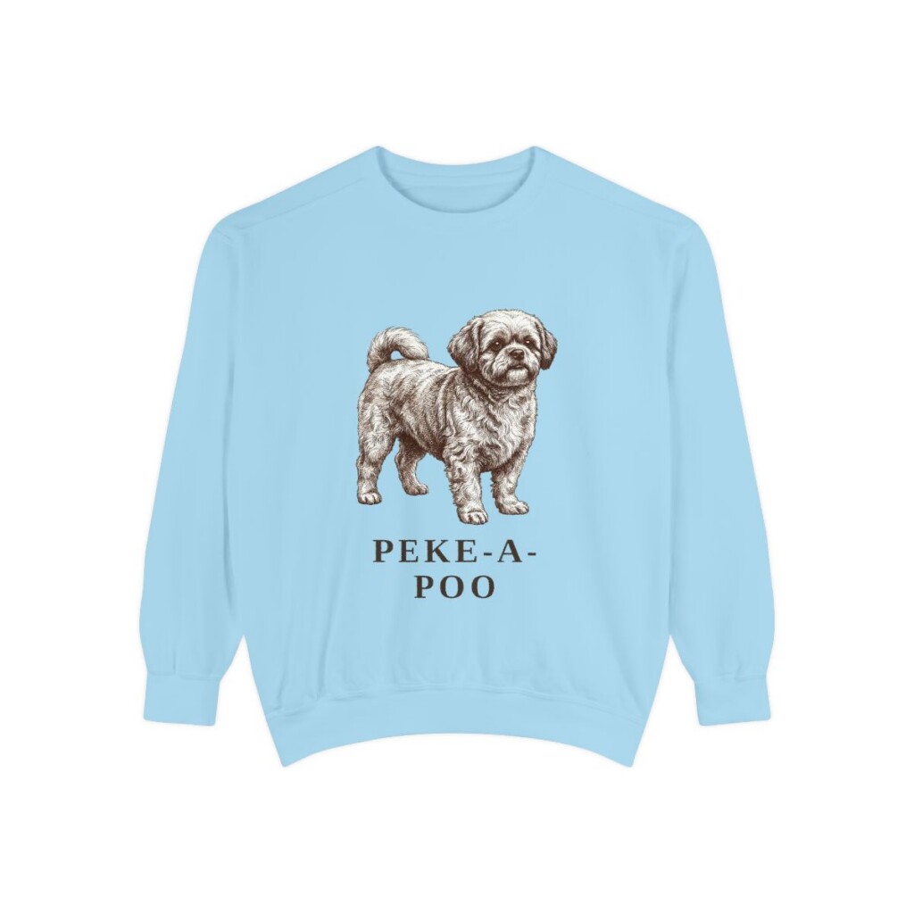 Peke-A-Poo Sweatshirt, Chambray, front view