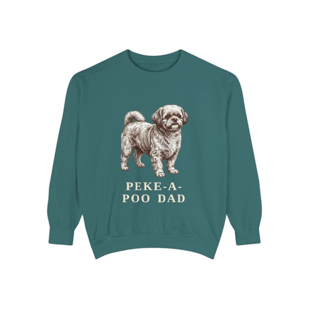 Peke-A-Poo Dad Sweatshirt, Blue Spruce, front view