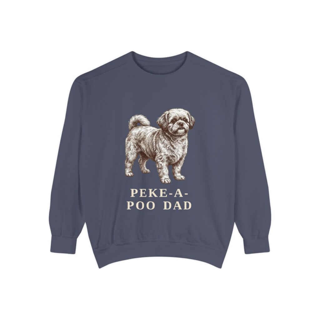 Peke-A-Poo Dad Sweatshirt, Denim, front view