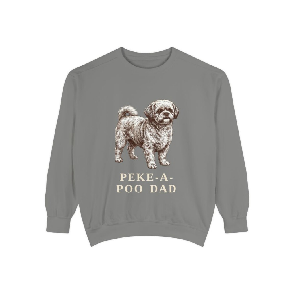 Peke-A-Poo Dad Sweatshirt, Grey, front view