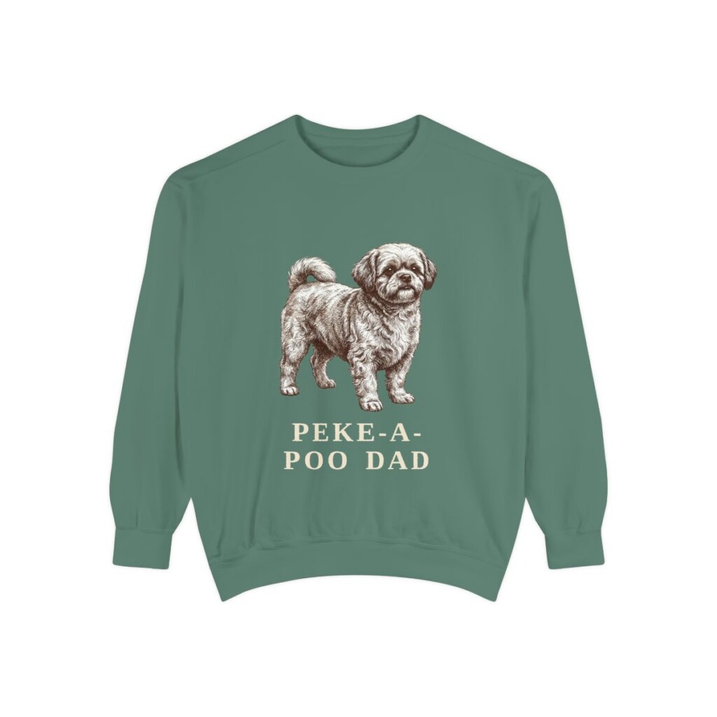 Peke-A-Poo Dad Sweatshirt, Light Green, front view