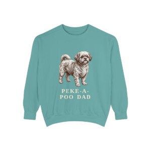 Peke-A-Poo Dad Sweatshirt, Seafoam, front view