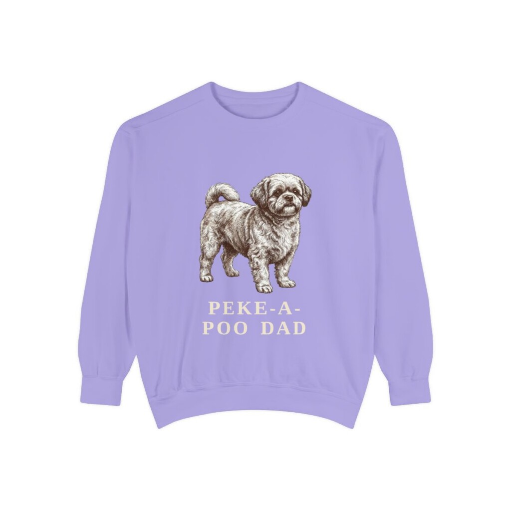 Peke-A-Poo Dad Sweatshirt, Violet, front view