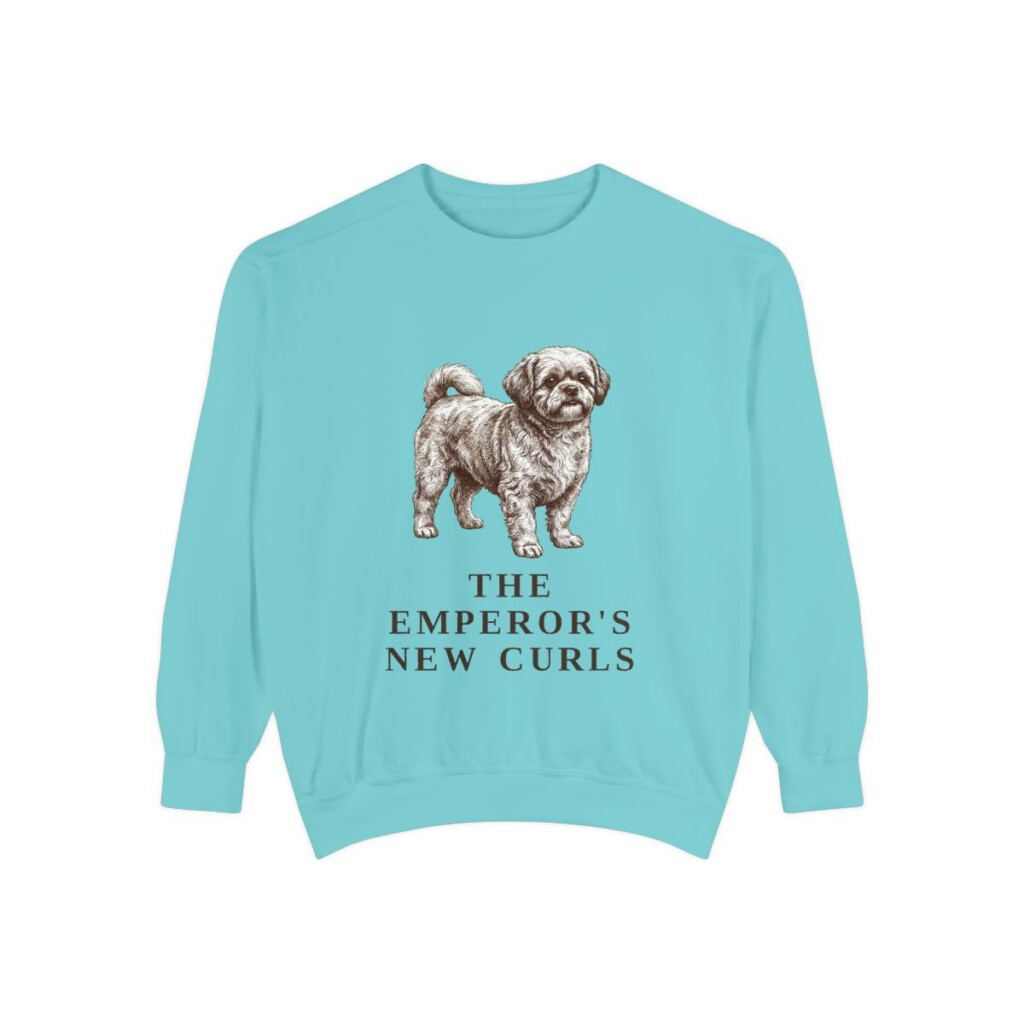 Peke-A-Poo Humor Sweatshirt, Chalky Mint, front view