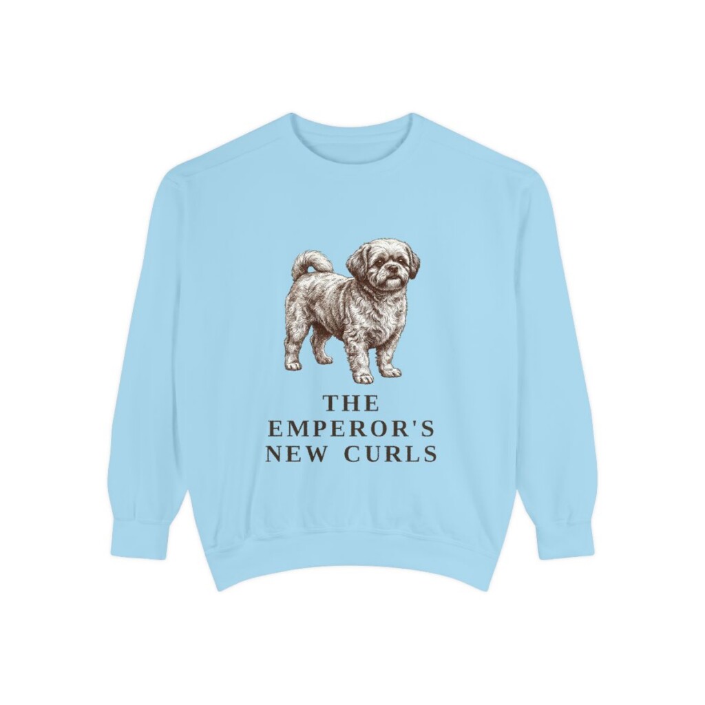Peke-A-Poo Humor Sweatshirt, Chambray, front view