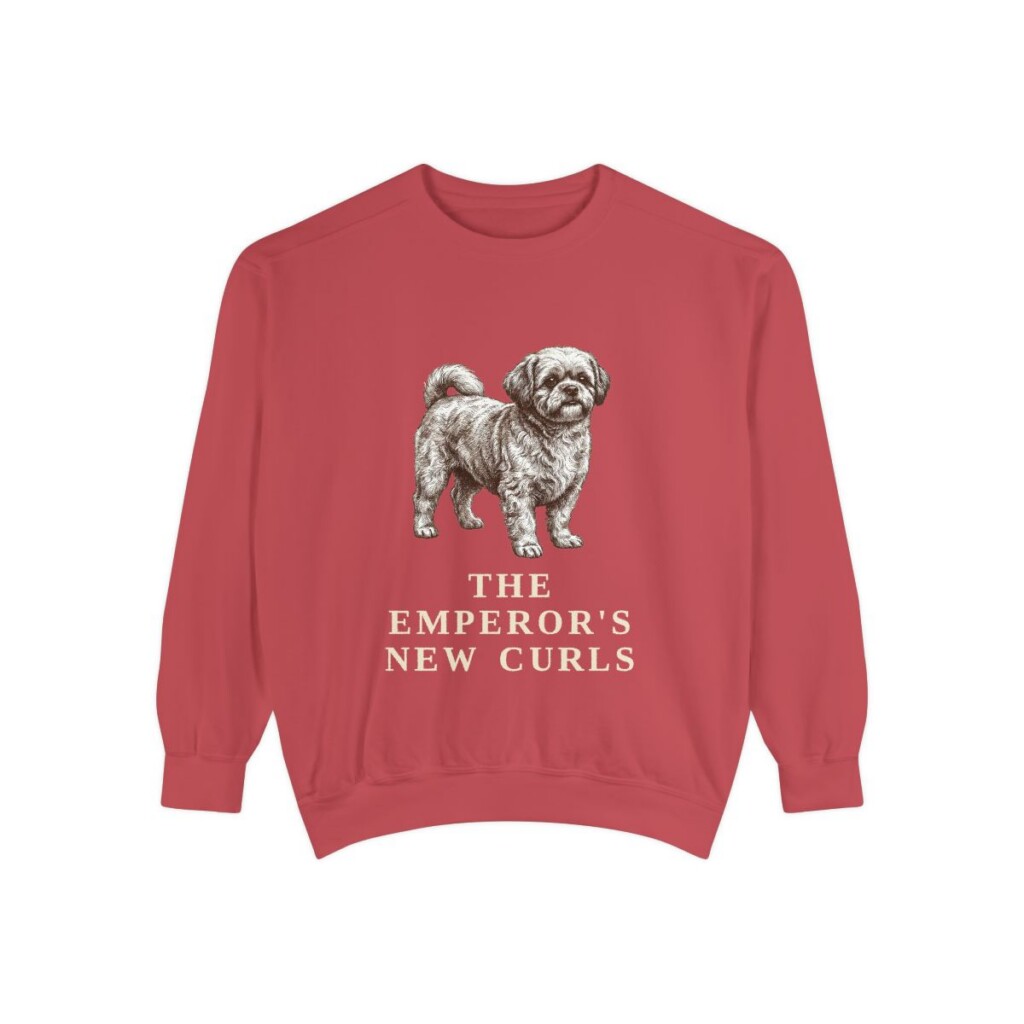 Peke-A-Poo Humor Sweatshirt, Crimson, front view