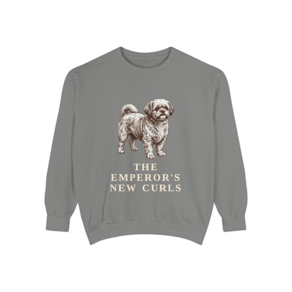 Peke-A-Poo Humor Sweatshirt, Grey, front view