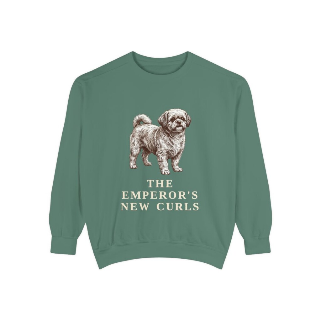 Peke-A-Poo Humor Sweatshirt, Light Green, front view