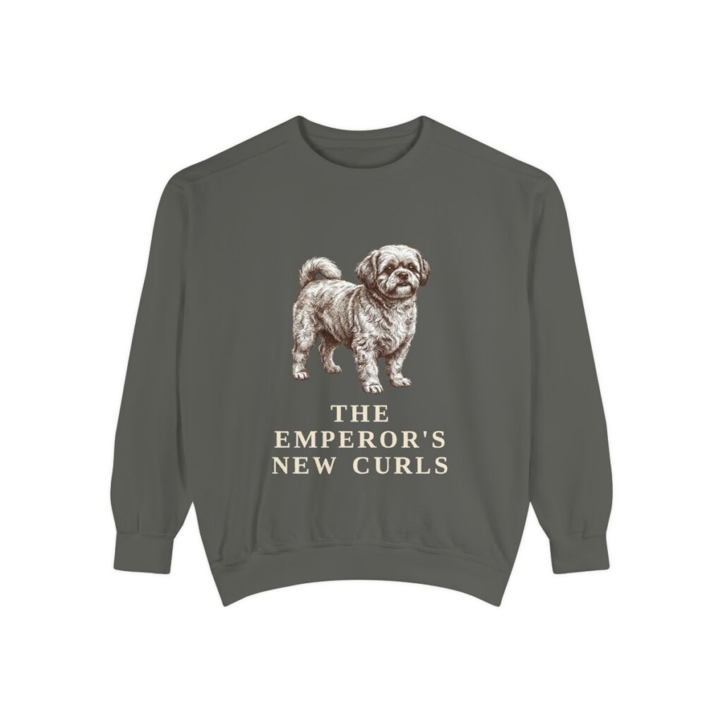Peke-A-Poo Humor Sweatshirt, Pepper, front view