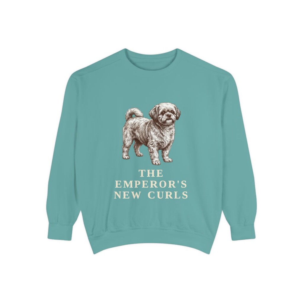 Peke-A-Poo Humor Sweatshirt, Seafoam, front view