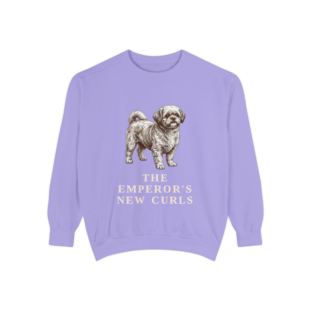 Peke-A-Poo Humor Sweatshirt, Violet, front view