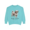 peke-a-poo-sweatshirt-latin-chalky-mint Peke-A-Poo Latin Sweatshirt, Chalky Mint, front view