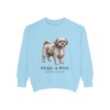 peke-a-poo-sweatshirt-latin-chambray Peke-A-Poo Latin Sweatshirt, Chambray, front view