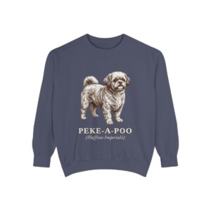 Peke-A-Poo Latin Sweatshirt, Denim, front view