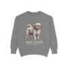 peke-a-poo-sweatshirt-latin-grey Peke-A-Poo Latin Sweatshirt, Grey, front view