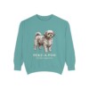peke-a-poo-sweatshirt-latin-seafoam Peke-A-Poo Latin Sweatshirt, Seafoam, front view