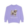 peke-a-poo-sweatshirt-latin-violet Peke-A-Poo Latin Sweatshirt, Violet, front view